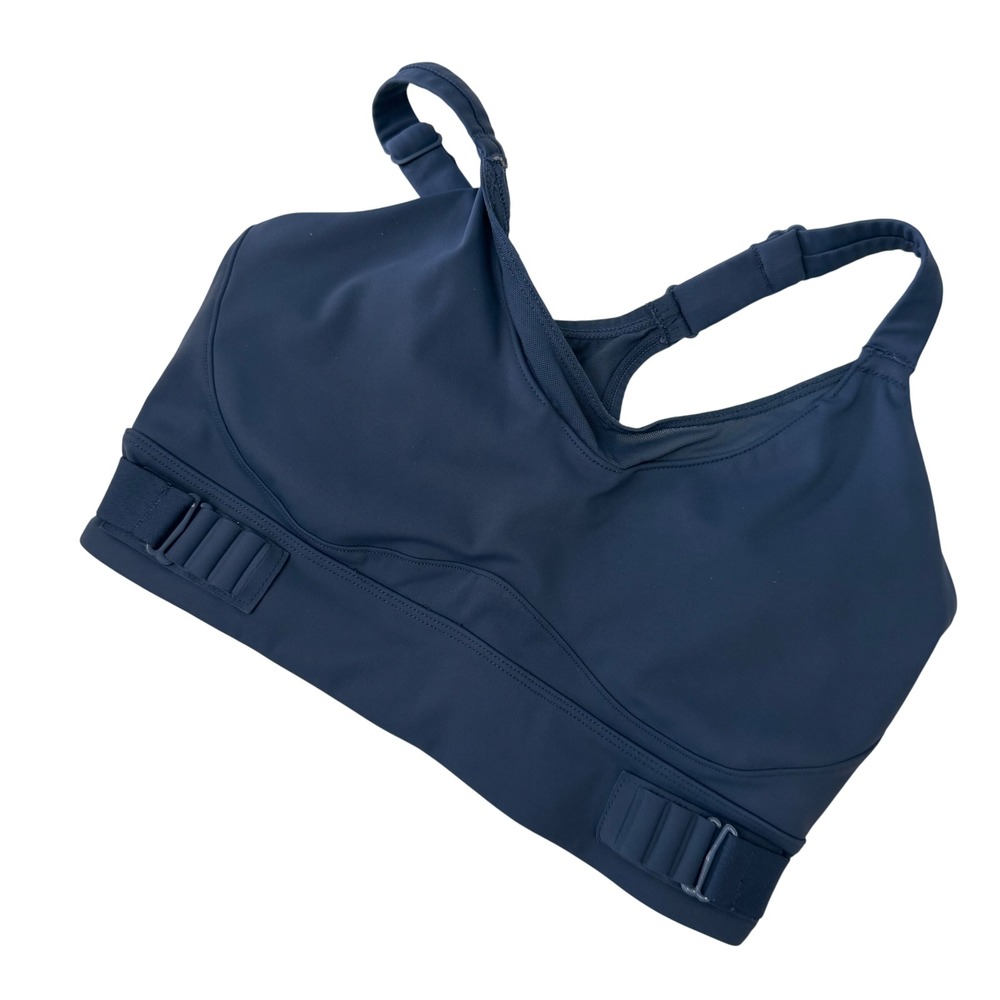 Freely Sports Bra Size S Navy Blue Adjustable High Impact Racerback Mesh Cutout